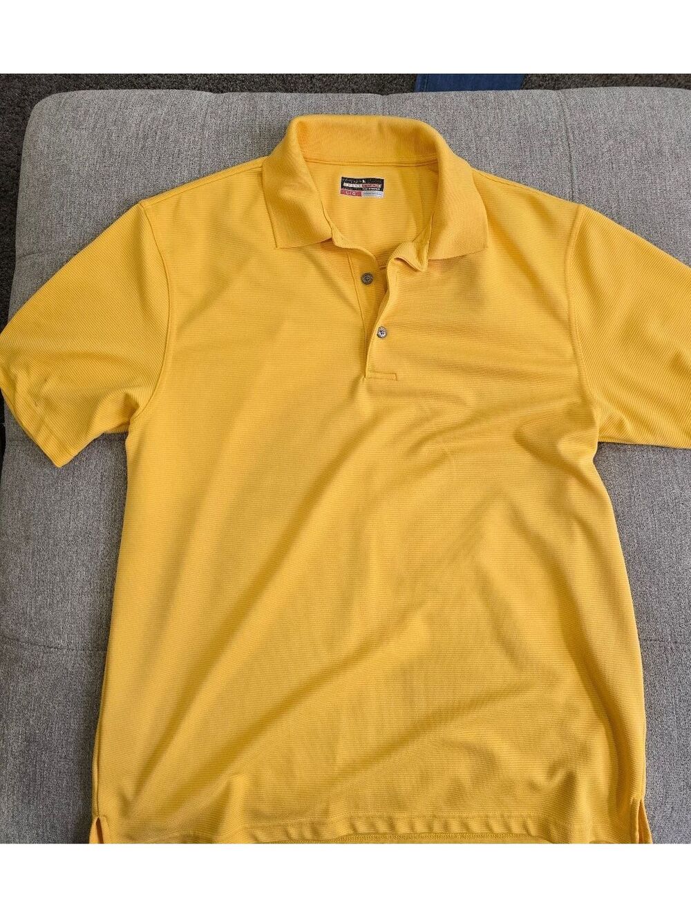 Large Yellow Grand Slam Golf short sleeve polo shirt
